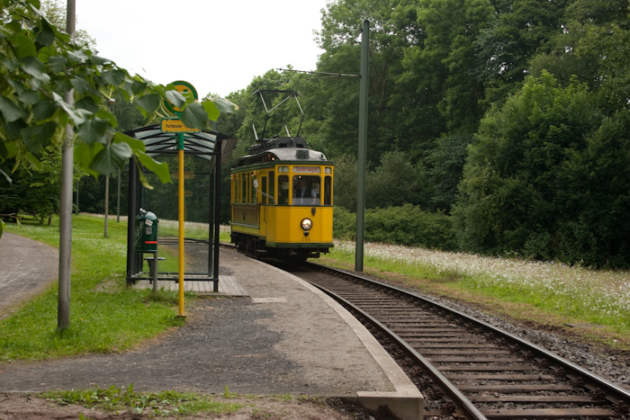 A classic tram on a fan trip.