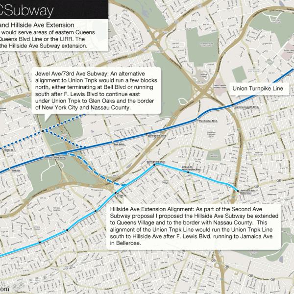 Union Turnpike Subway through Utopia and Glen Oaks.