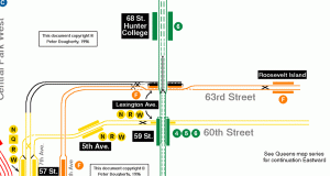 Track map showing 63rd St tunnel