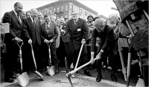 Gov Rockefeller and Mayor Lindsay break ground in 1972