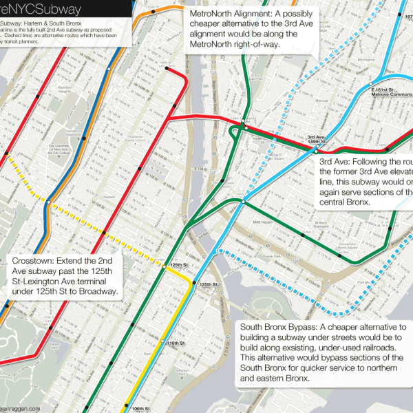 2nd Ave subway alternatives in Harlem and the South Bronx.