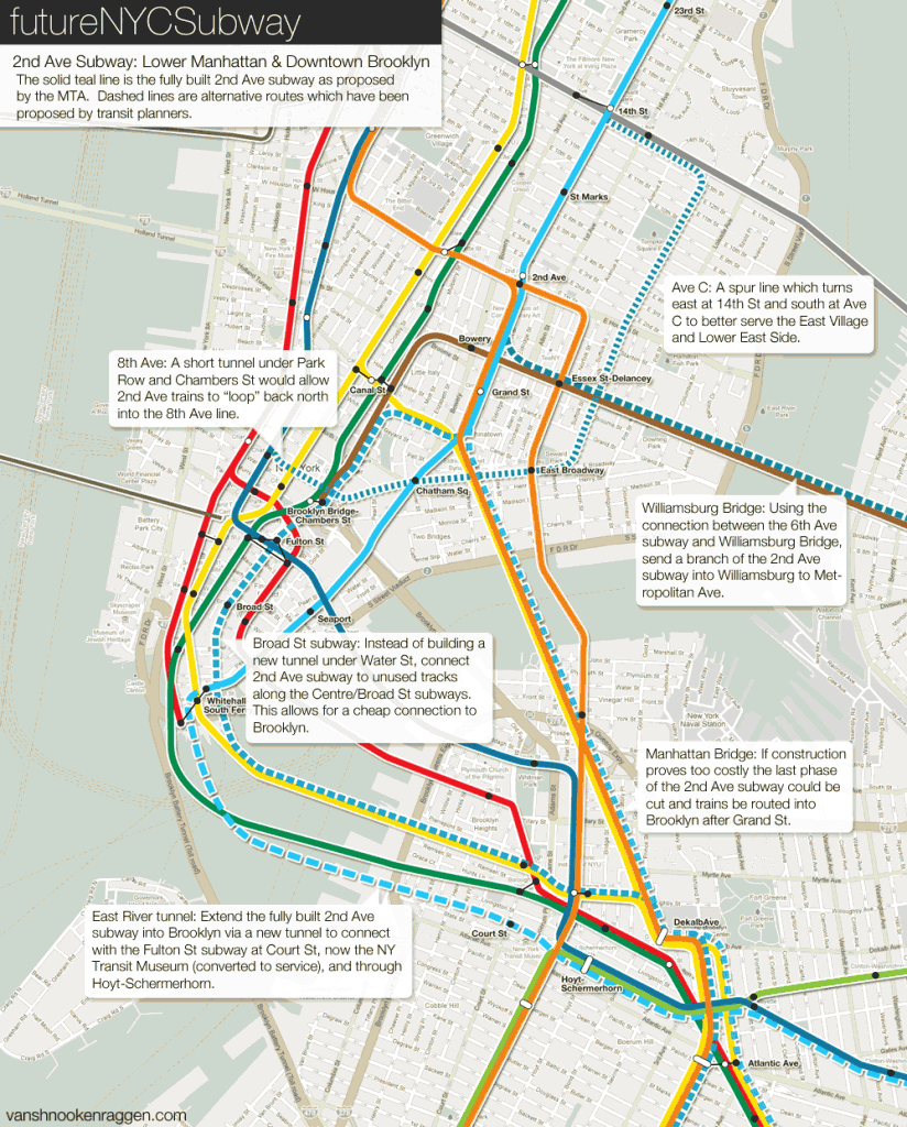 2nd Ave subway alternatives in lower Manhattan.