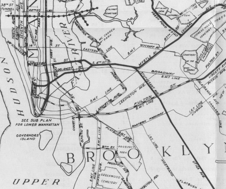 1929 IND Proposal for South 4th St subway.