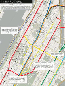 Proposals for a super-express subway to Morningside Heights.