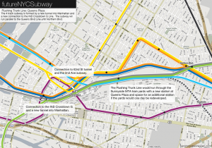 Flushing Trunk Line through Queens Plaza and Sunnyside Yards.