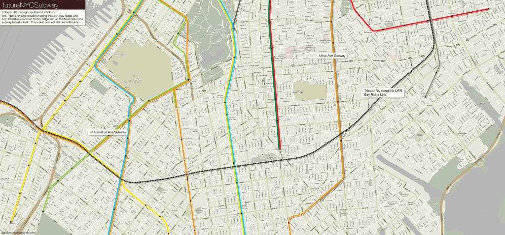 Triboro RX Line through southern Brooklyn from Bay Ridge to Broadway Junction.