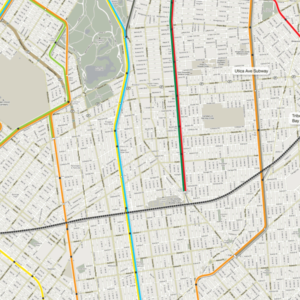 Triboro RX Line through southern Brooklyn from Bay Ridge to Broadway Junction.