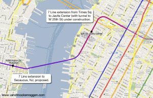 7 Line extension from Times Sq to Jacob Javits Center.