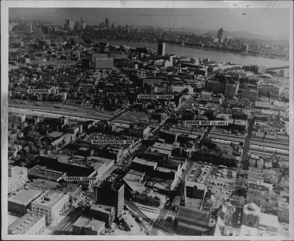 Artists rendering of the Inner Belt Expressway through Cambridge, MA