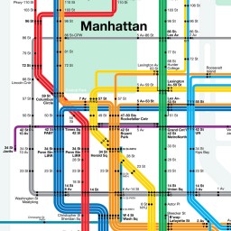 Midtown Manhattan showing 10th Ave Subway with 86th St Crosstown Route.