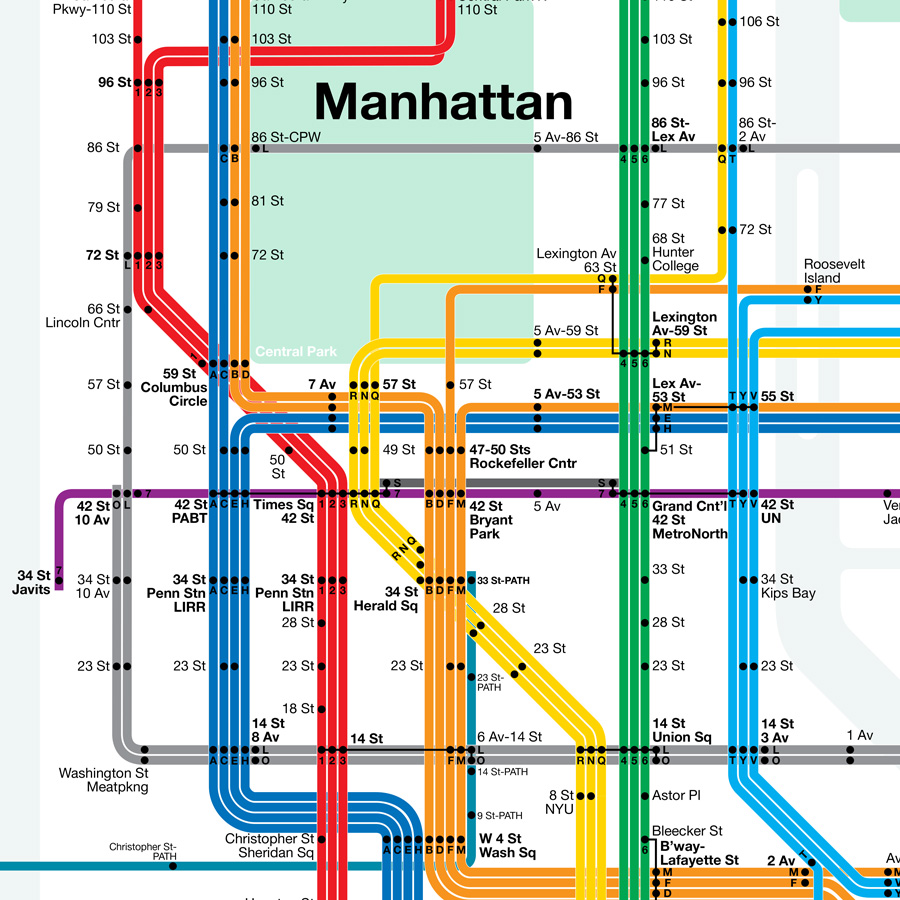 manhattan subway map j line