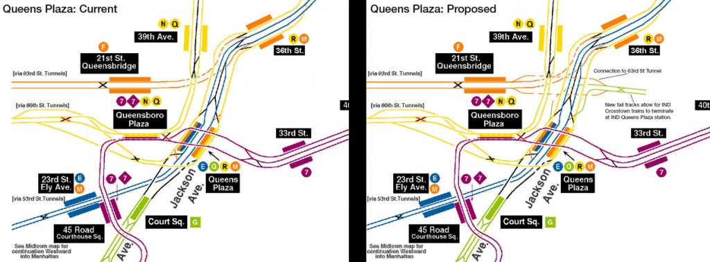 Queens Plaza Track Map: Current Layout and Proposed