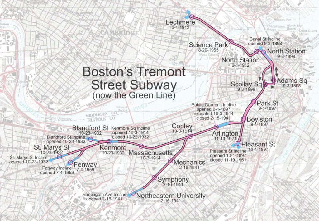 Map of the Green Line.  Source Wikipedia