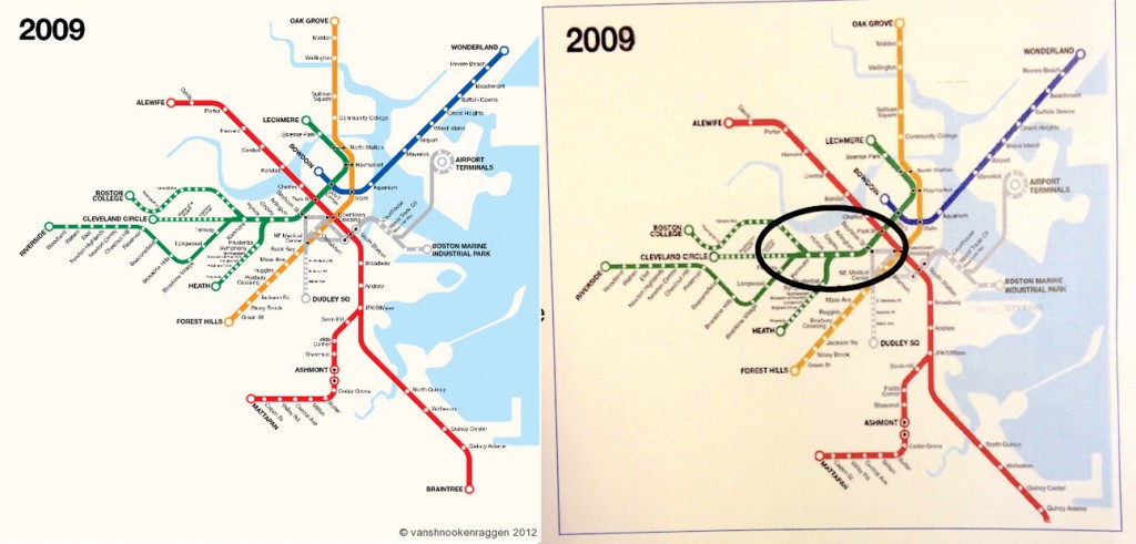 Original map on the left, Photoshopped on the right for their presentation.