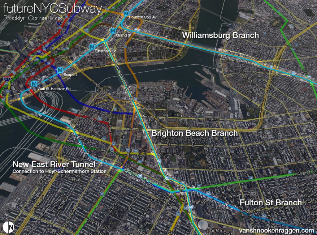 2nd Ave Subway Lines with Brooklyn Connections