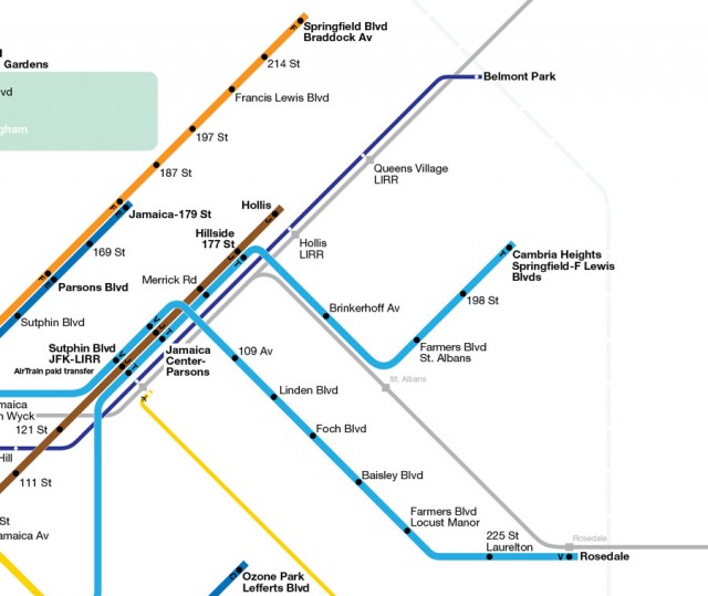 New and Extended subway lines in Jamaica, Queens.