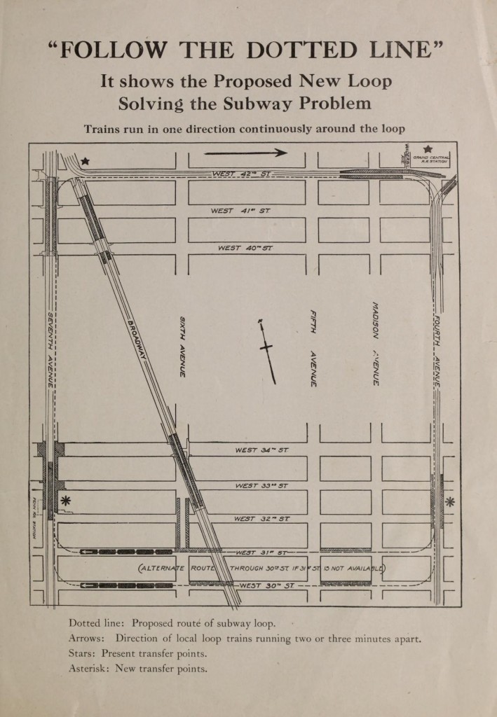 "Follow the dotted line" A new subway loop.