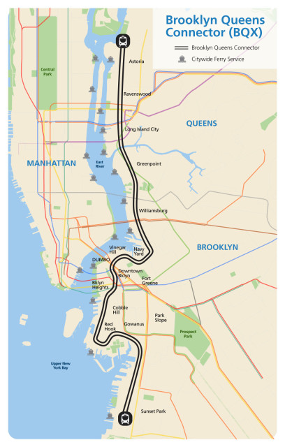 Proposed BQX Streetcar line.