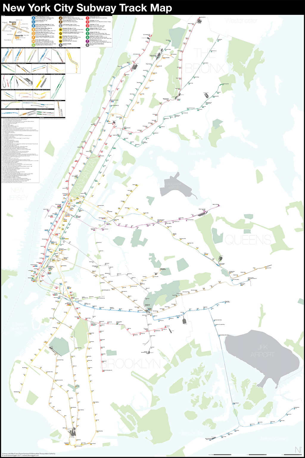 Mta Nyc Subway Map Pdf A Complete and Geographically Accurate NYC Subway Track Map 