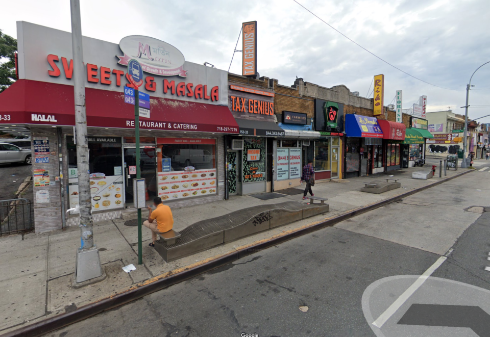 Google Street View of Hillside Ave, showing the lifted vent grates, which are designed to prevent flooding.