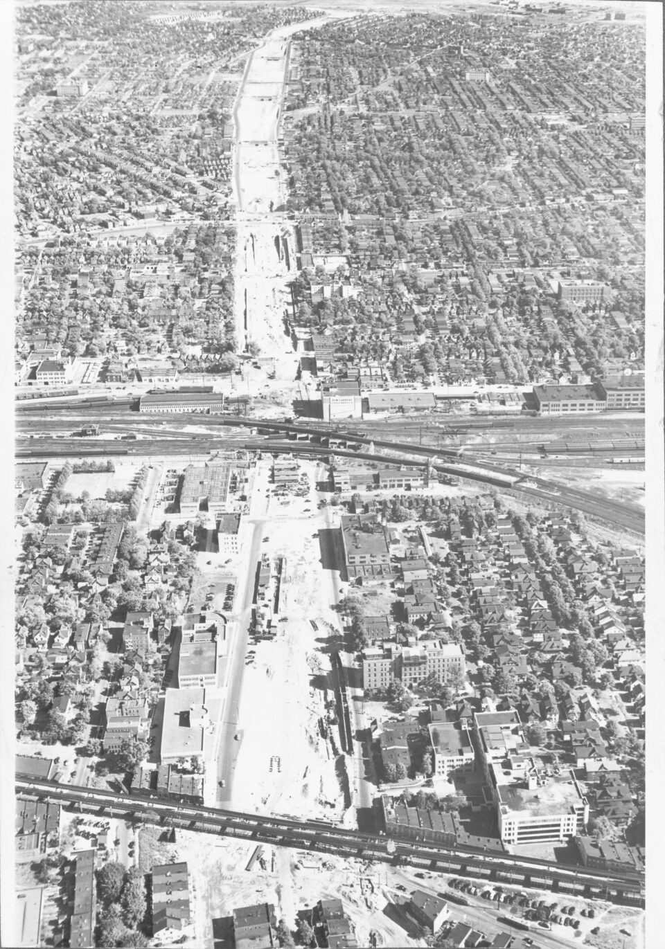 Looking south over the Van Wyck Expressway construction. 1949