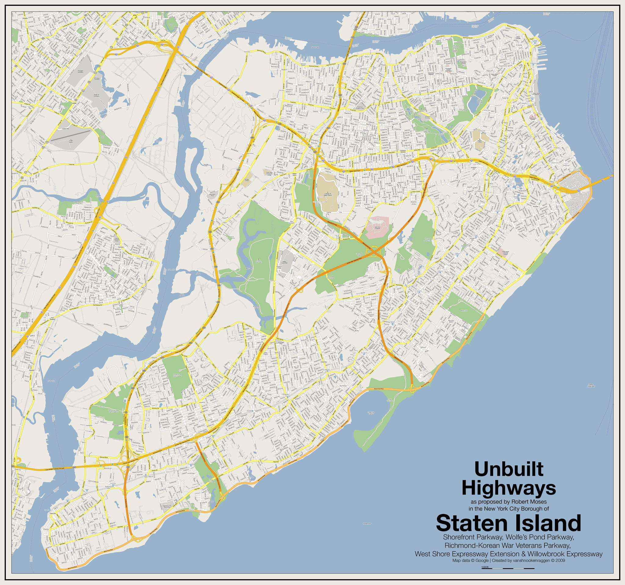 Unbuilt Highways of the Staten Island