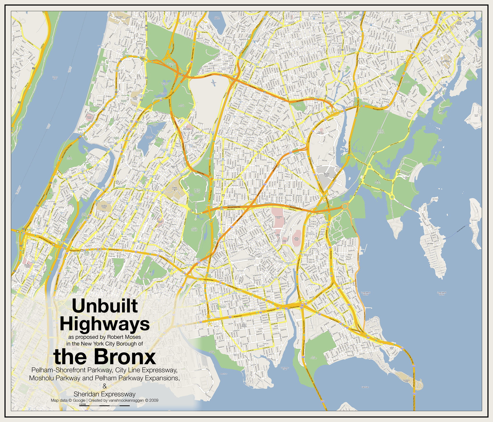 Unbuilt Highways of the Bronx