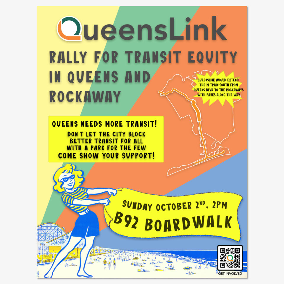 QueensLink Rockaway Rally poster.