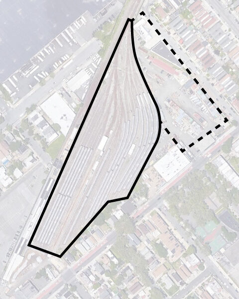 Canarsie Yard showing property needed for expansion.