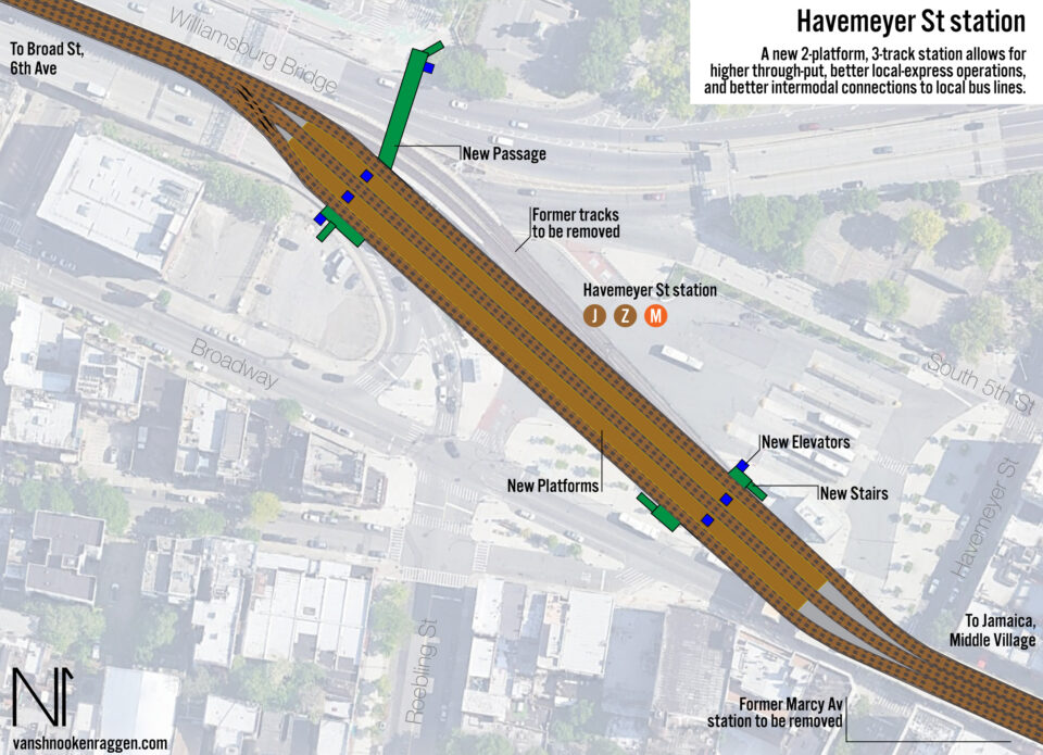 Site plan for the new Havemeyer St station.