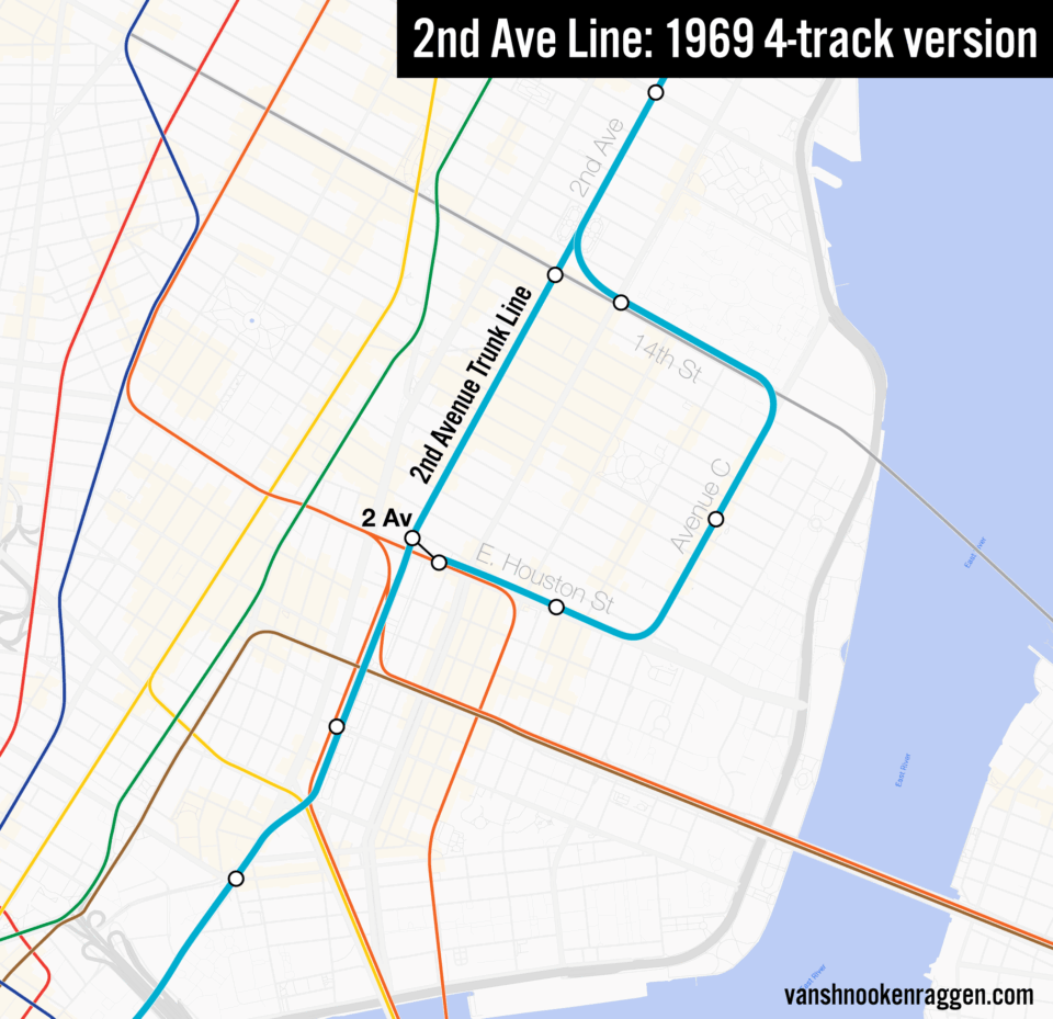 1969 plans for the 4-track 2nd Ave Subway cuphandle loop.